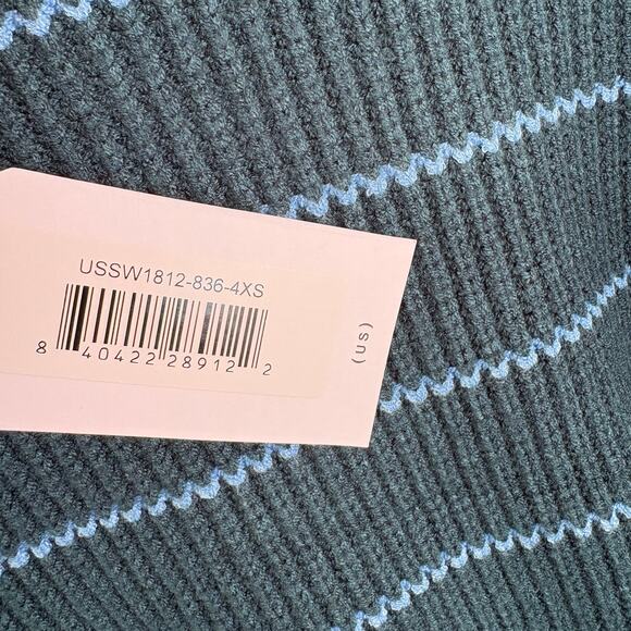 Universal Standard Striped Pullover Sweater 4XS NWT 2XS Green Blue Prep 90s Y2K - Picture 4 of 6